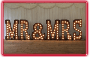 Mr & Mrs Light Up Letters Mr & Mrs Light Up Letters