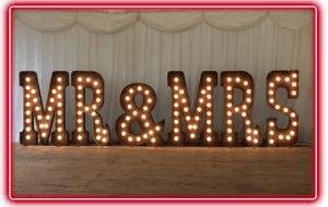 Mr & Mrs Light Up Letters