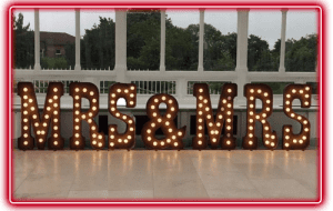 Mrs & Mrs Letters for hire