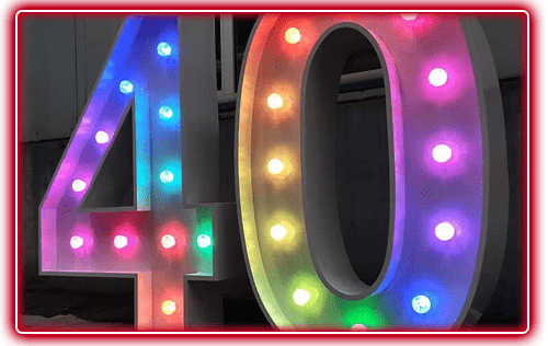 Large Coloured Number Light